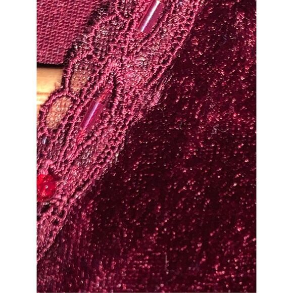 NWT Whimsigoth Velour Burgundy Lace Trim Tunic Top 2X - Picture 7 of 8